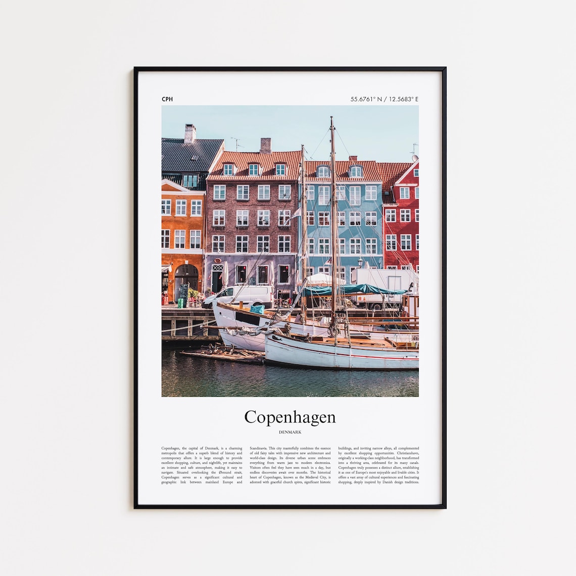 Copenhagen Denmark Colorful Nyhavn Harbor Photo Travel Poster