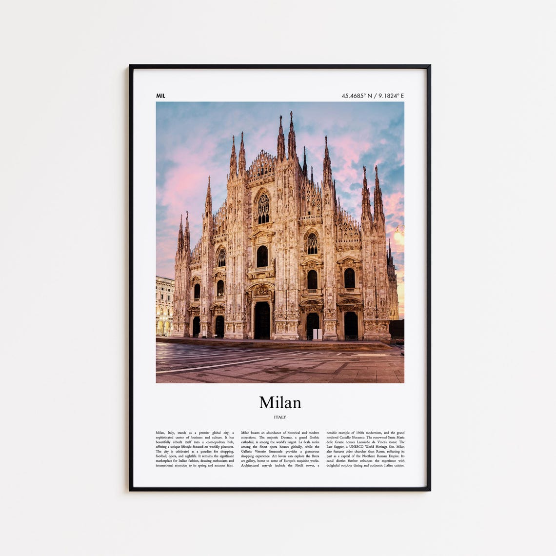 Milan Italy Duomo Cathedral Gothic Architecture Photo Poster