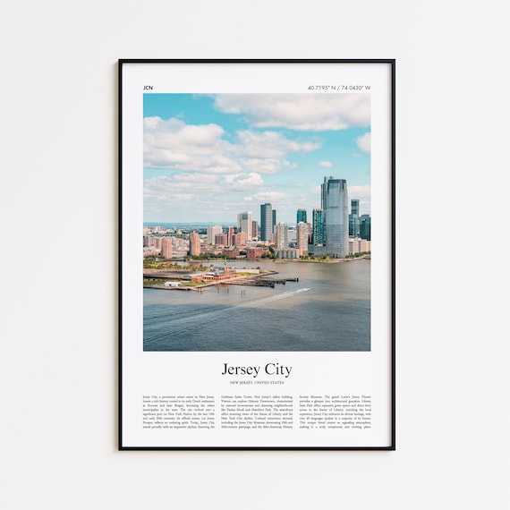 Jersey City New Jersey Hudson Waterfront Skyline Photo Travel Poster