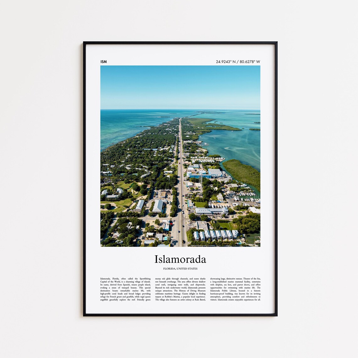 Islamorada Florida Aerial Island Village Travel Photo Poster