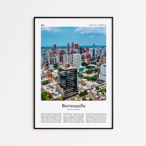 Barranquilla Color Print Real Photo Poster Travel Gift Atlntico Colombia Minimal