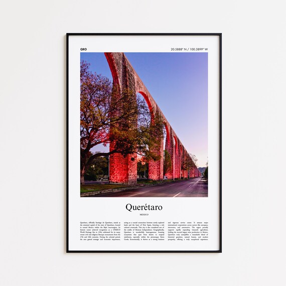 Quertaro Color Print Real Photo Poster Queretaro Travel Gift Mexico Minimal City Wall Art