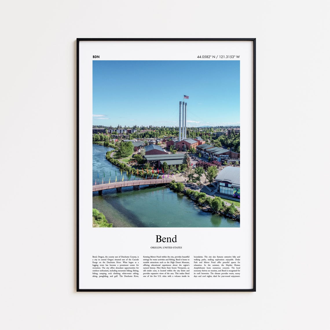 Bend Oregon Old Mill District Riverfront Photography Travel Print