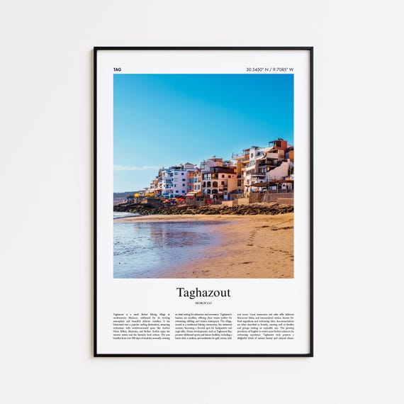 Taghazout Color Print Real Photo Poster Travel Gift Morocco Minimal City Wall Art
