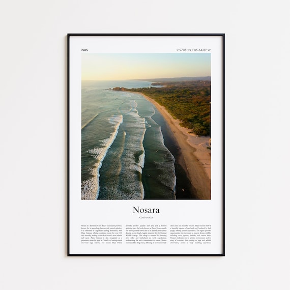Nosara Color Print Real Photo Poster Travel Gift Costa Rica Minimal City Wall Art