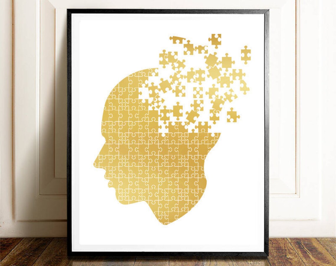 Brain Puzzle Thank You Art Print for Therapists