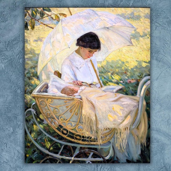Helen Galloway Mcnicoll Art Reproduction Print Vintage Art Helen Galloway Mcnicoll Young Woman In The Shade Of The Tree Art Print