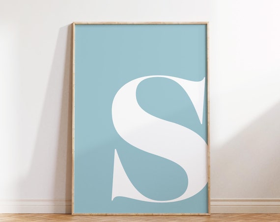 Letter S Initial Art Print, Nursery Alphabet Decor