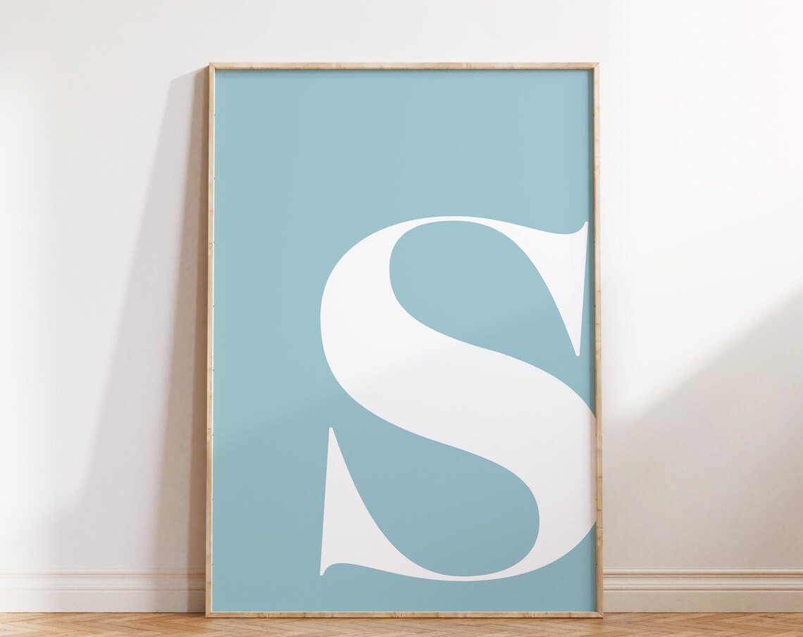 Letter S Initial Art Print, Nursery Alphabet Decor