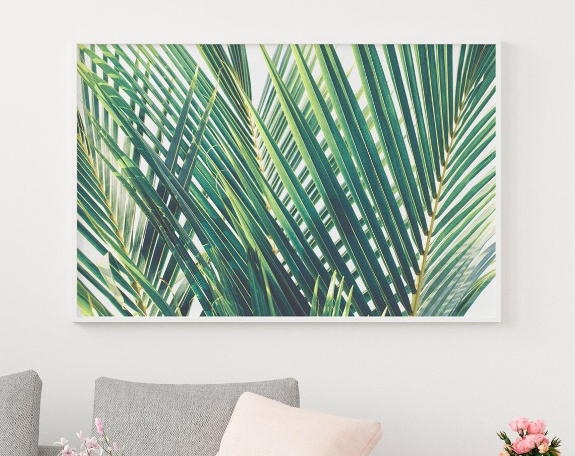 Palm Trees Horizontal Poster Print, Pastel Tropical