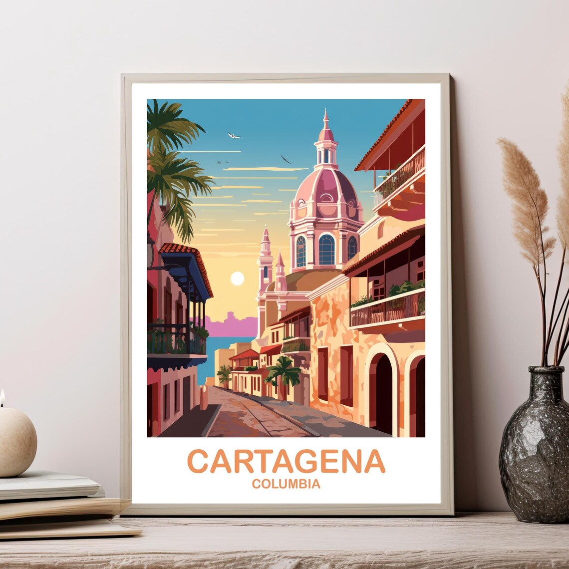 Cartagena Columbia Travel Poster, South America