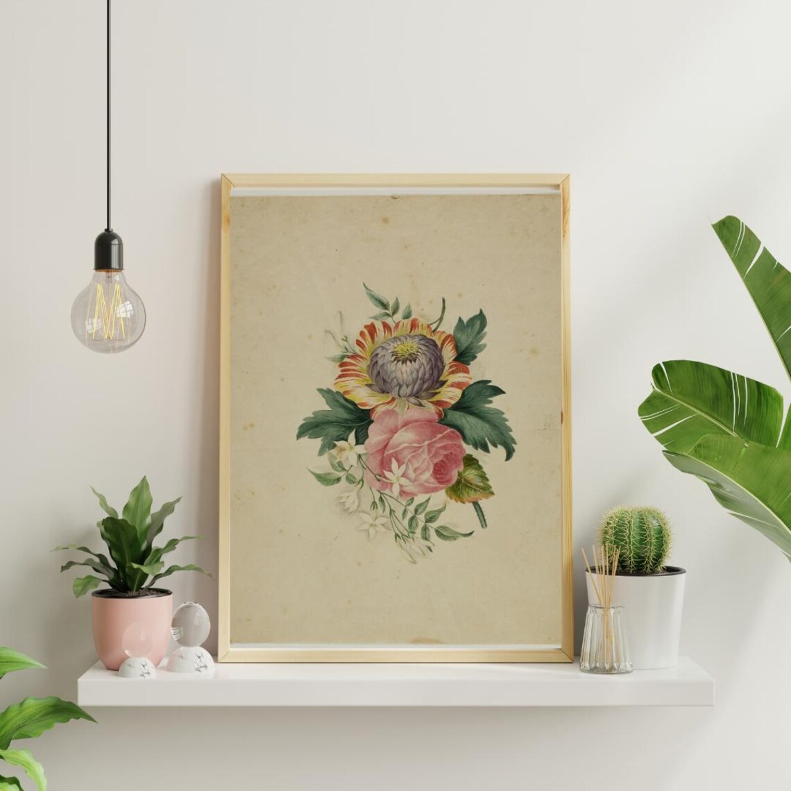 Spray Of Flowers Botanical Vintage Art Print - Image 2