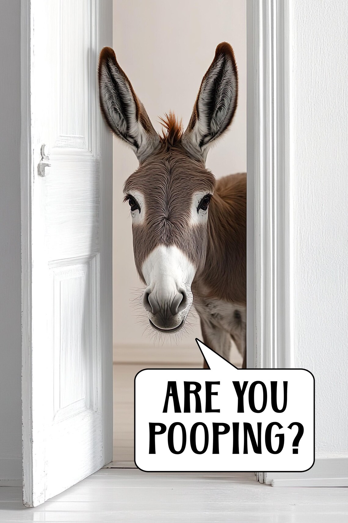 Are You Pooping Donkey Funny Bathroom Art Print - Image 2