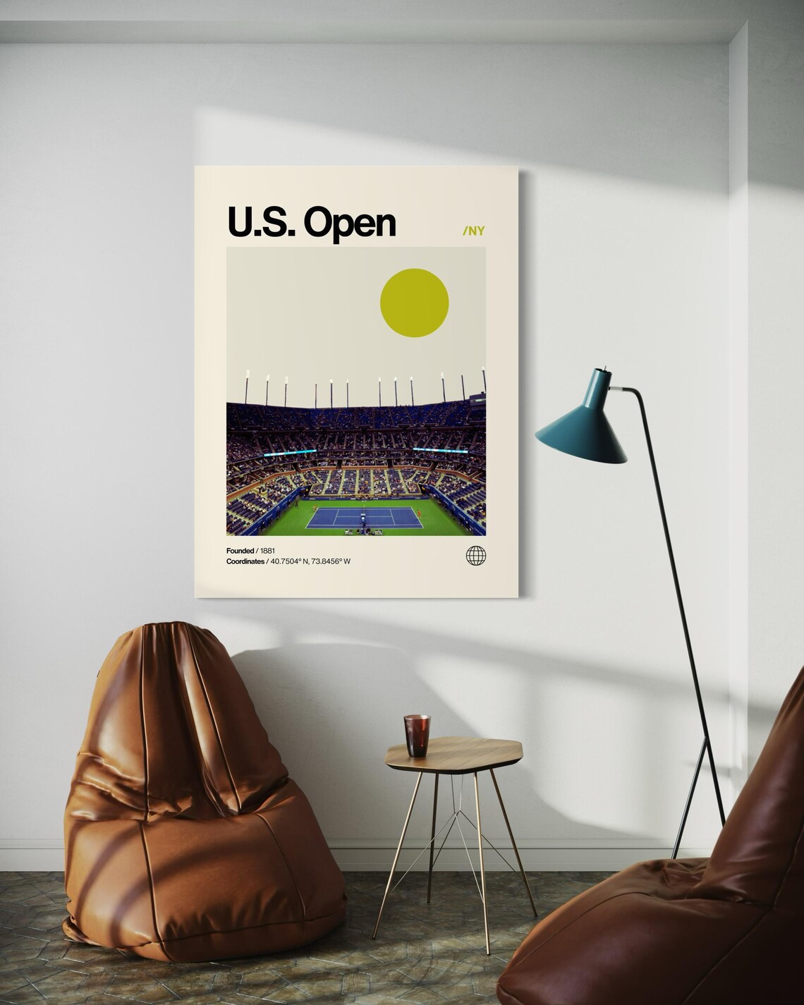 US Open Minimalist Helvetica Travel Poster, Queens NY - Image 2