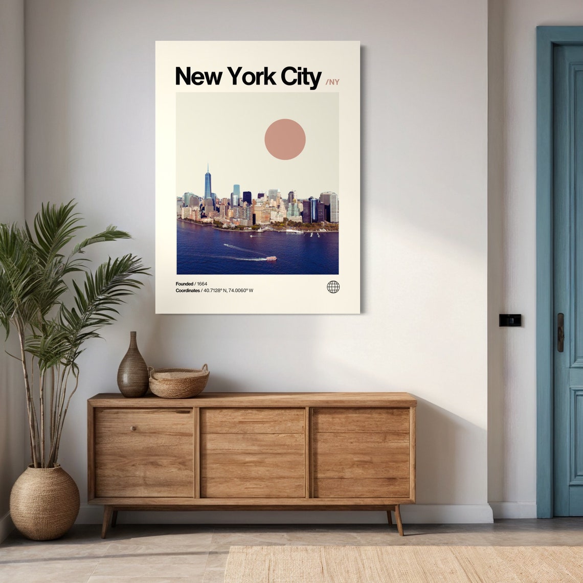 New York City Poster Minimalist Helvetica Mid Century Modern New York City Print New York City Wall Art New York City Art Nyc Art - Image 3