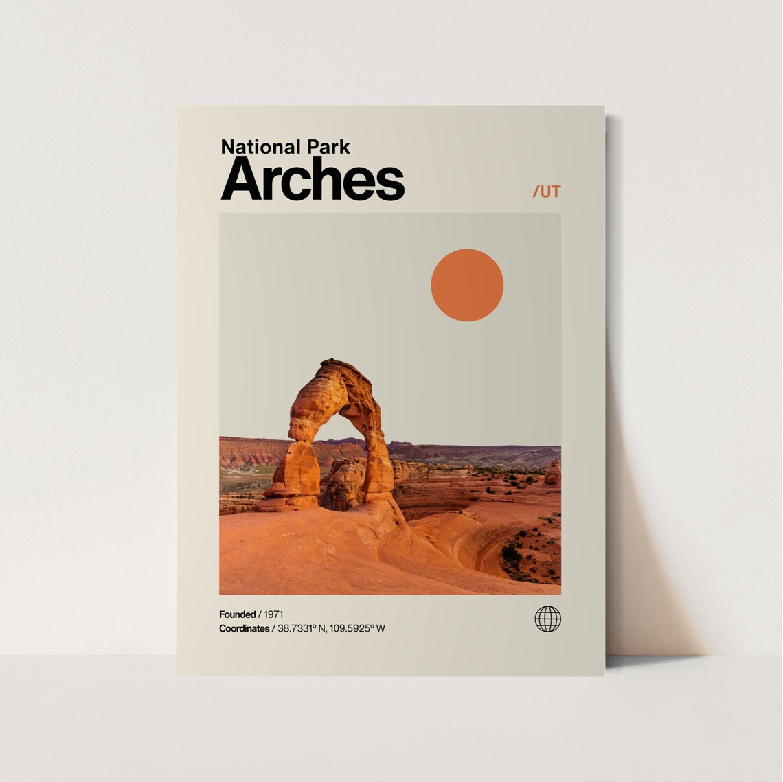 Arches National Park Minimalist Mid-Century Art Print