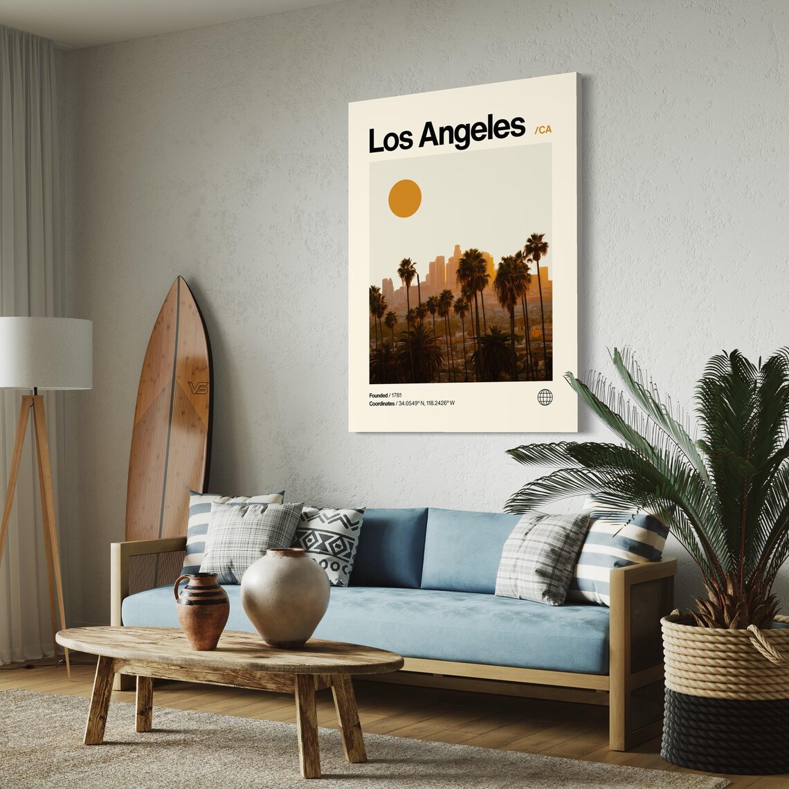 Los Angeles Minimalist Mid-Century Travel Poster - Image 2