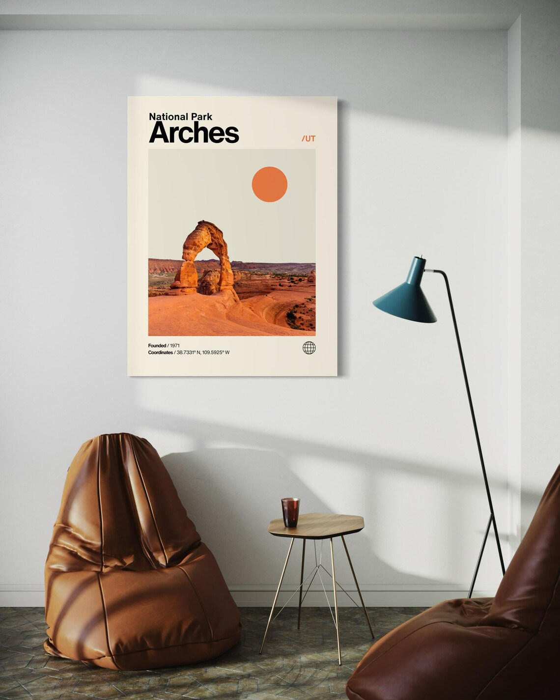Arches National Park Minimalist Mid-Century Art Print - Image 2