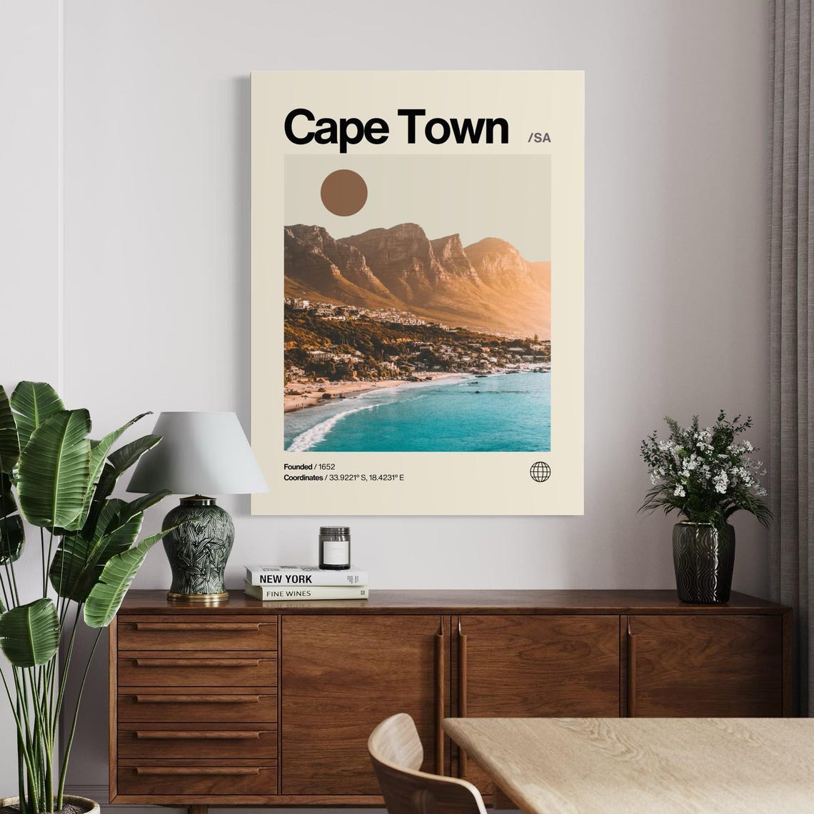 Cape Town Poster Minimalist Helvetica Mid Century Modern Cape Town Travel Print Cape Town Wall Art Cape Town Africa Print Africa Art - Image 2