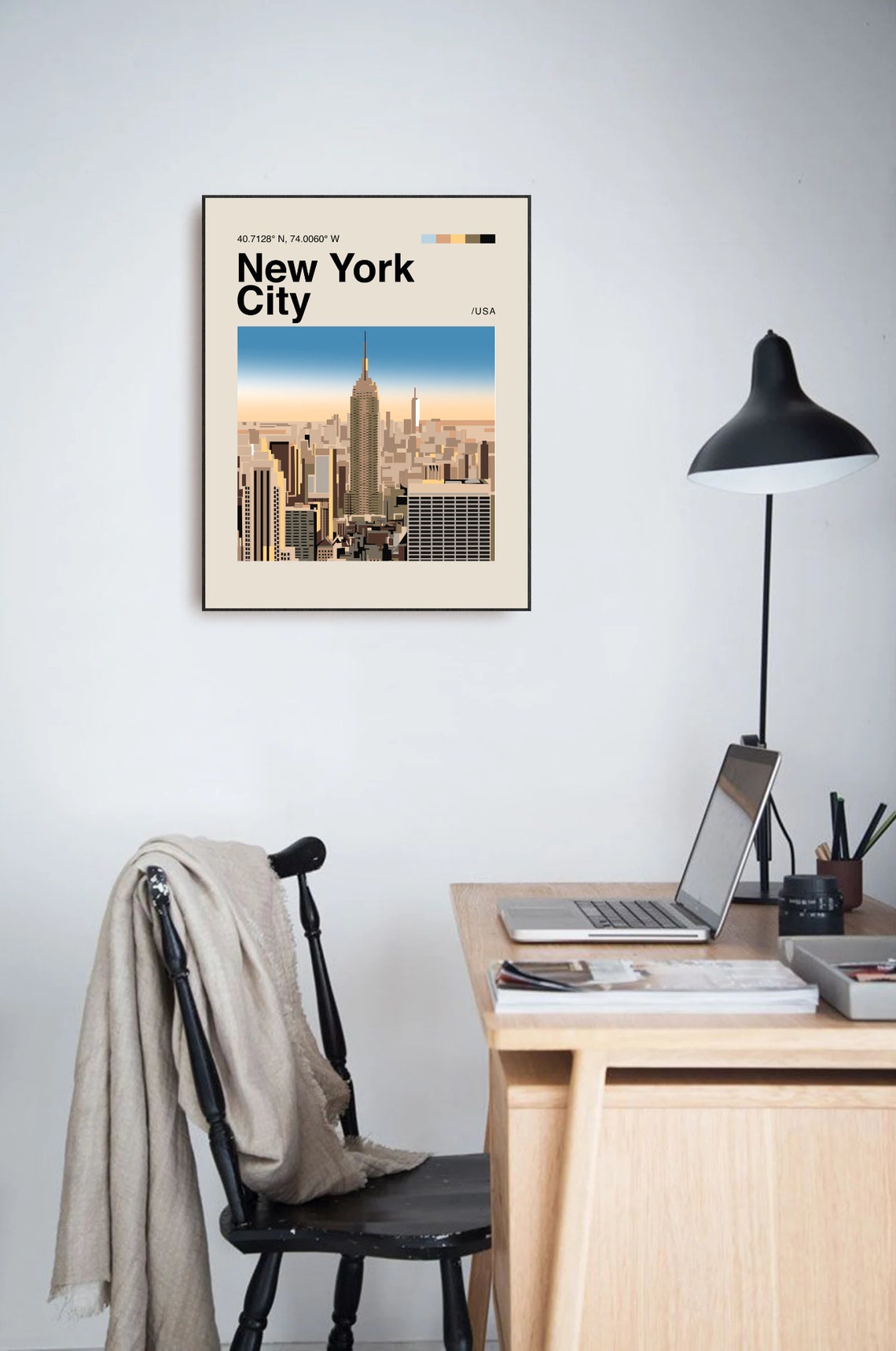 New York City Poster Minimalist Helvetica Mid Century Modern New York City Travel Print Nyc Poster New York City Wall Art Nyc Art - Image 3