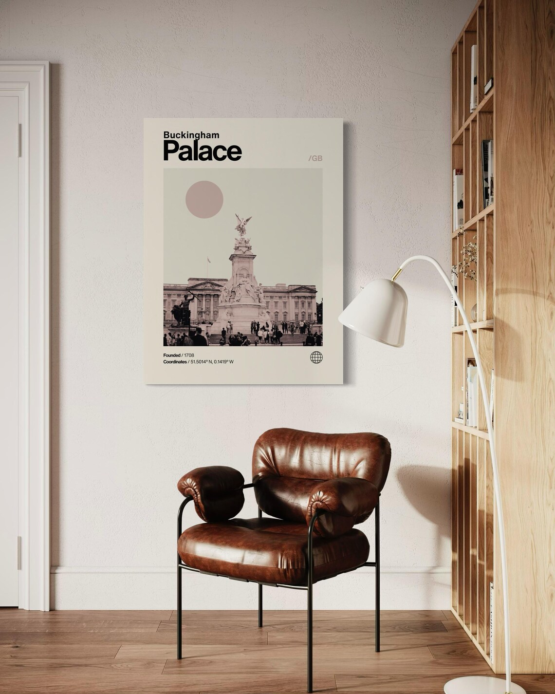 Buckingham Palace London Minimalist Mid Century Modern Travel Poster - Image 3