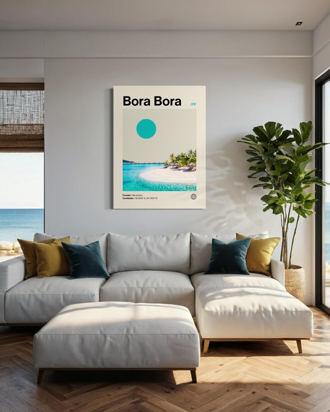 Bora Bora French Polynesia Island Beach Minimalist Travel Poster - Image 2