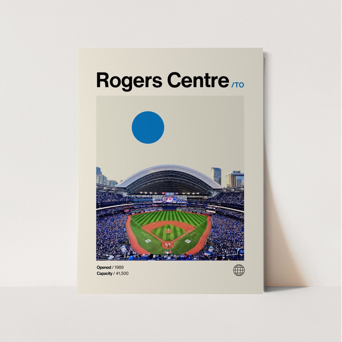 Rogers Centre Toronto Blue Jays Baseball Stadium Minimalist Poster Art