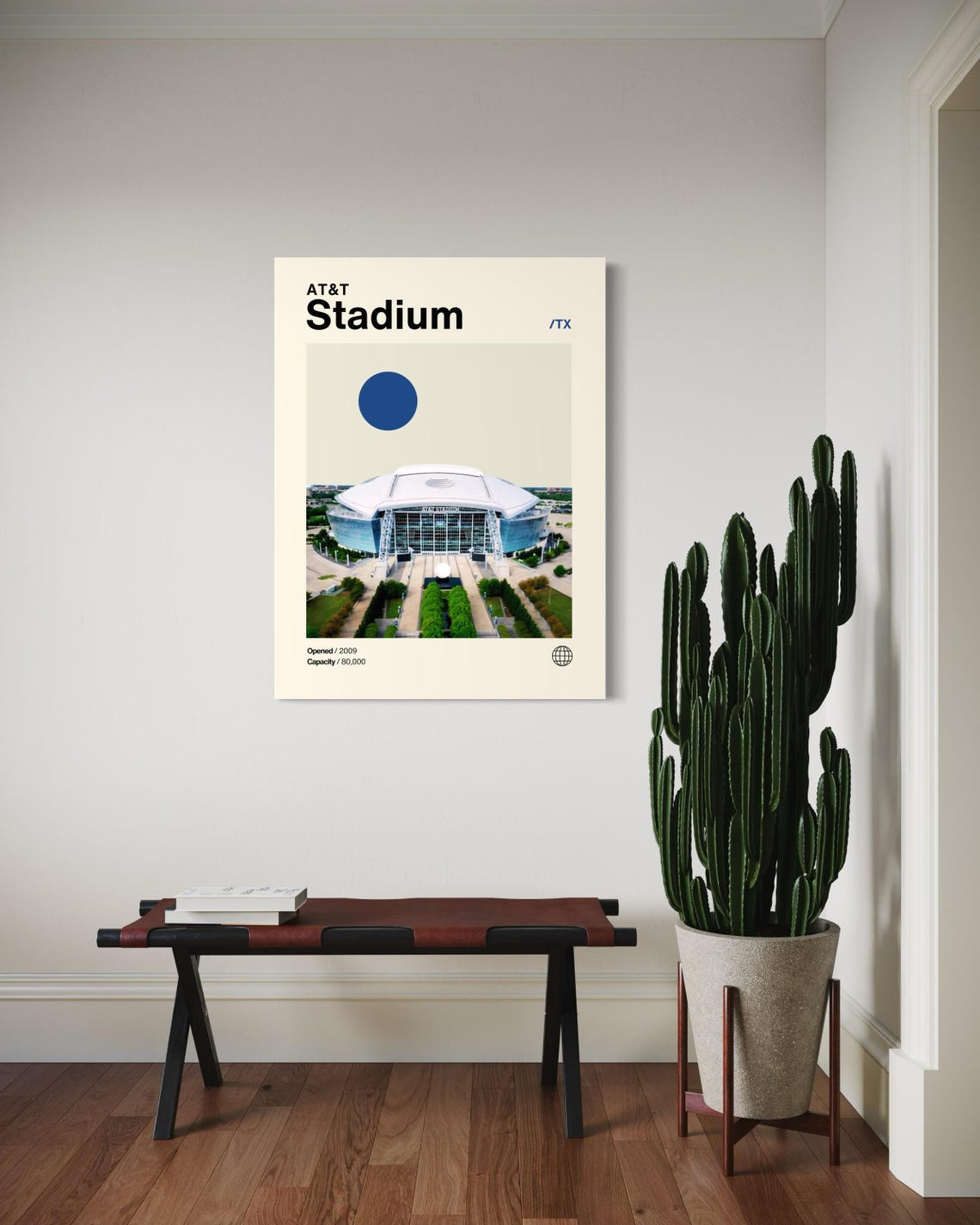 Att Stadium Poster Cowboys Poster Minimalist Helvetica Mid Century Modern Football Art Football Stadium Poster Dallas Cowboys Art - Image 3