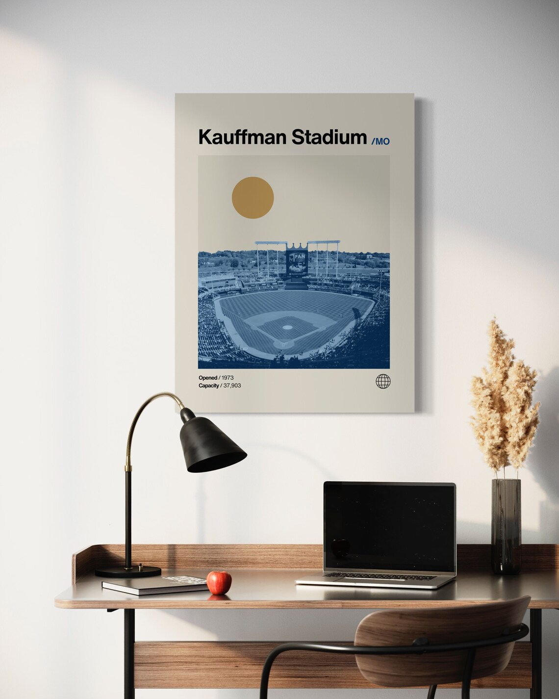Kauffman Stadium Royals Minimalist Baseball Art Print - Image 2