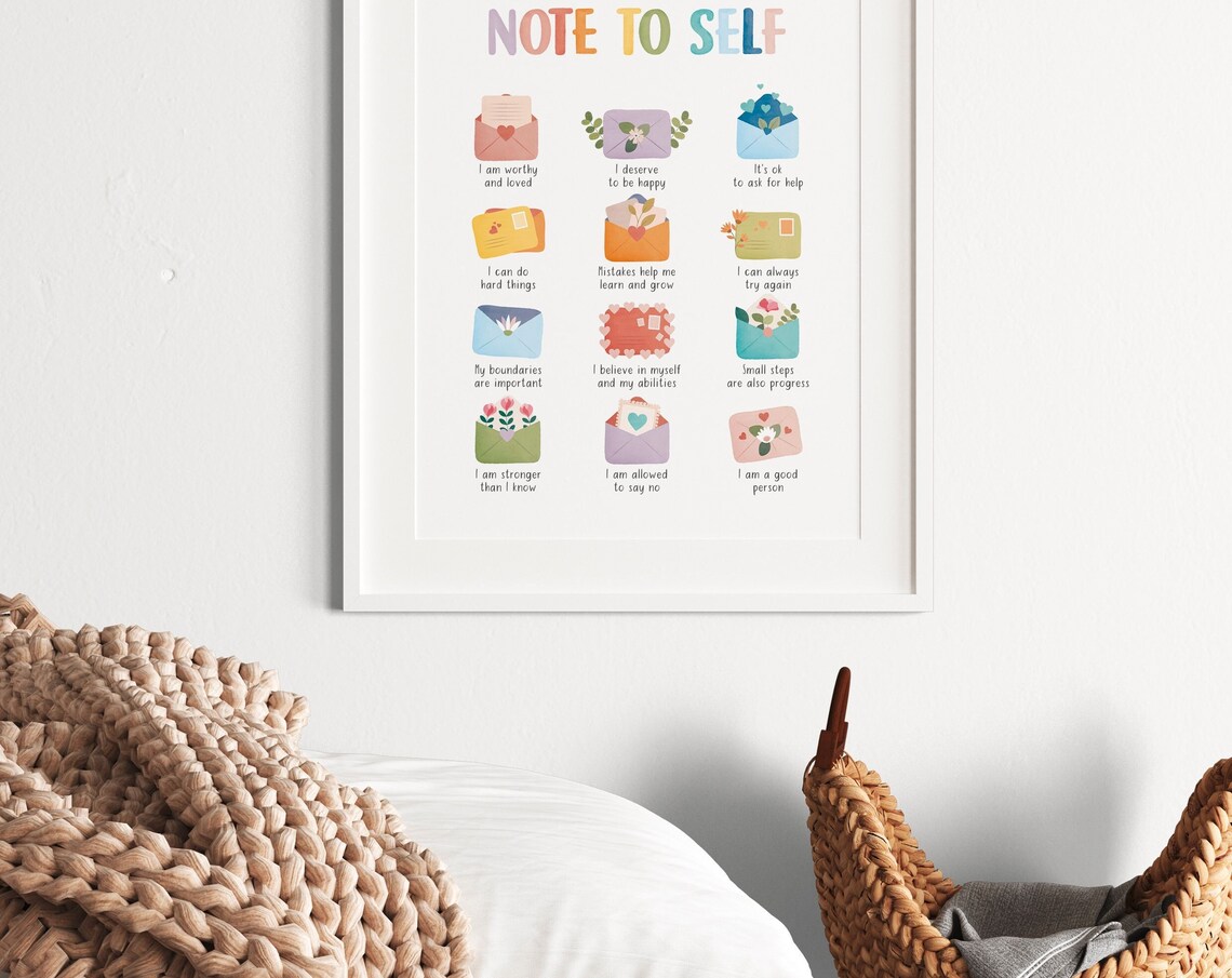 Note to Self Poster, Therapy Office Decor - Image 8
