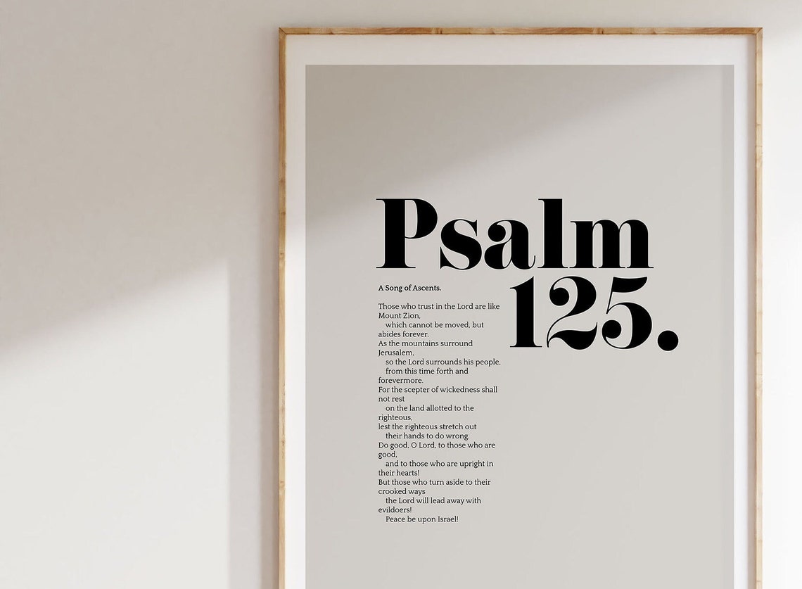 Psalm 125 Full Chapter Bold Typography Bible Verse Poster Home Decor - Image 3