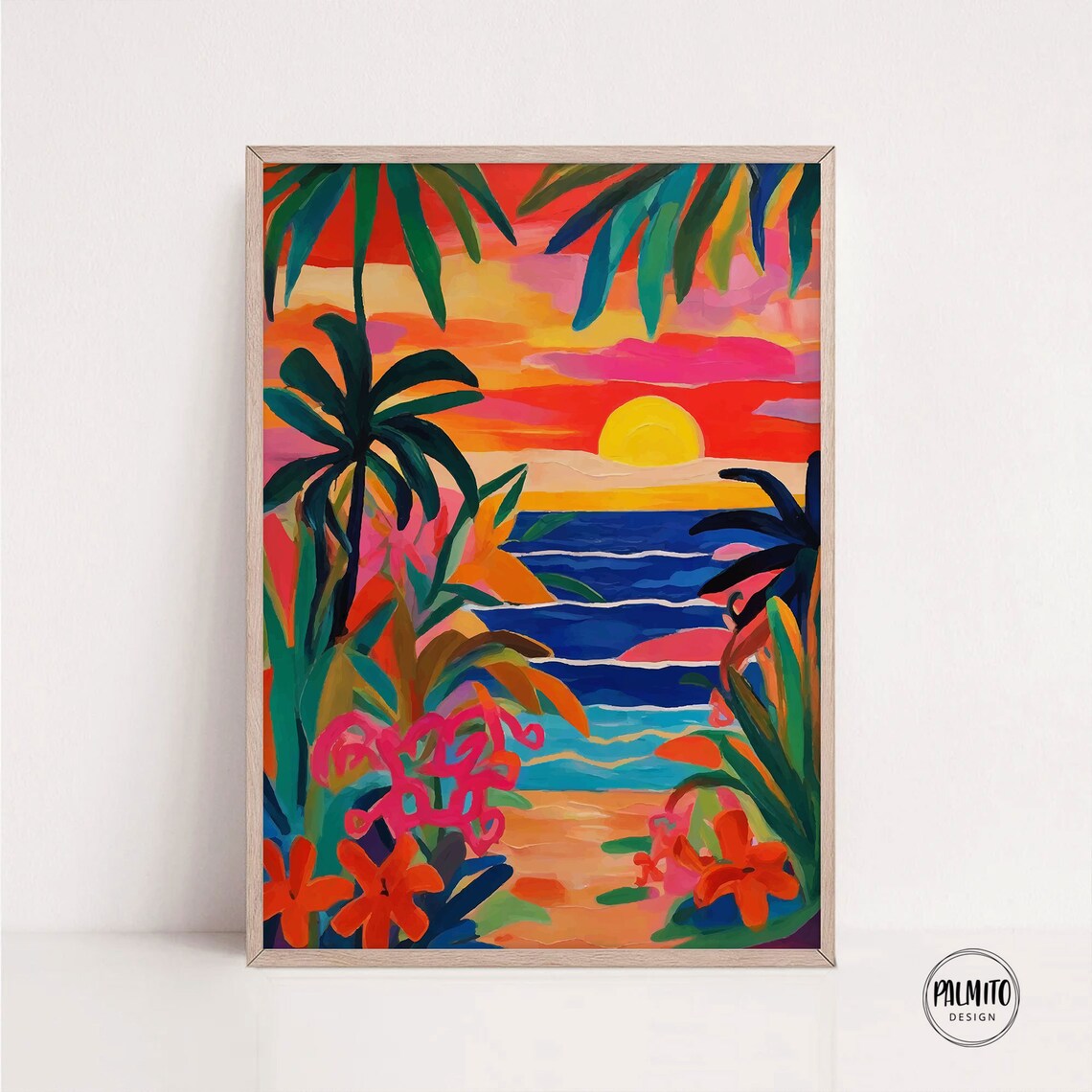 Matisse-Inspired Tropical Beach Art Print