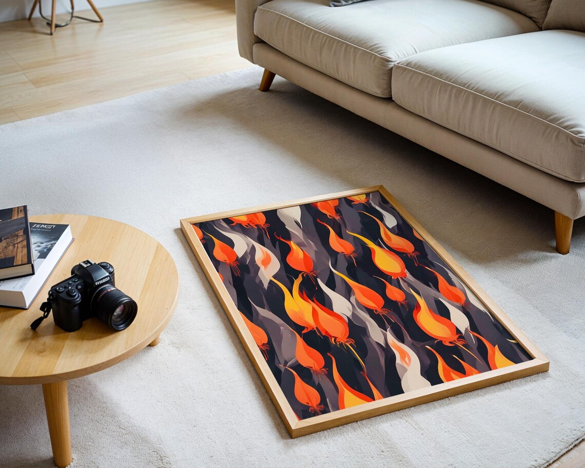 Abstract Flame Modern Fire Pattern Illustration