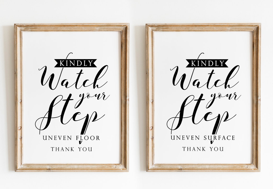 Kindly Watch Your Step Caution Sign Poster Uneven Surface Entry Decor - Image 3