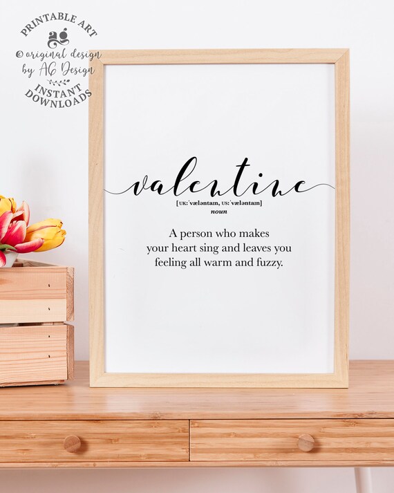 Valentine Definition Cute Anniversary Gifts For Her Valentine Decor Love Typo Signs Galentines Gift Word Definition Posters