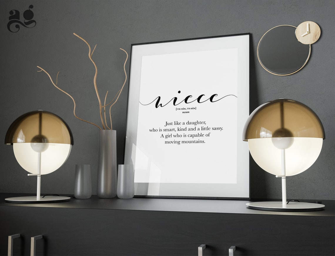 Niece Definition Smart Kind Sassy Script Typography Gift Poster - Image 2