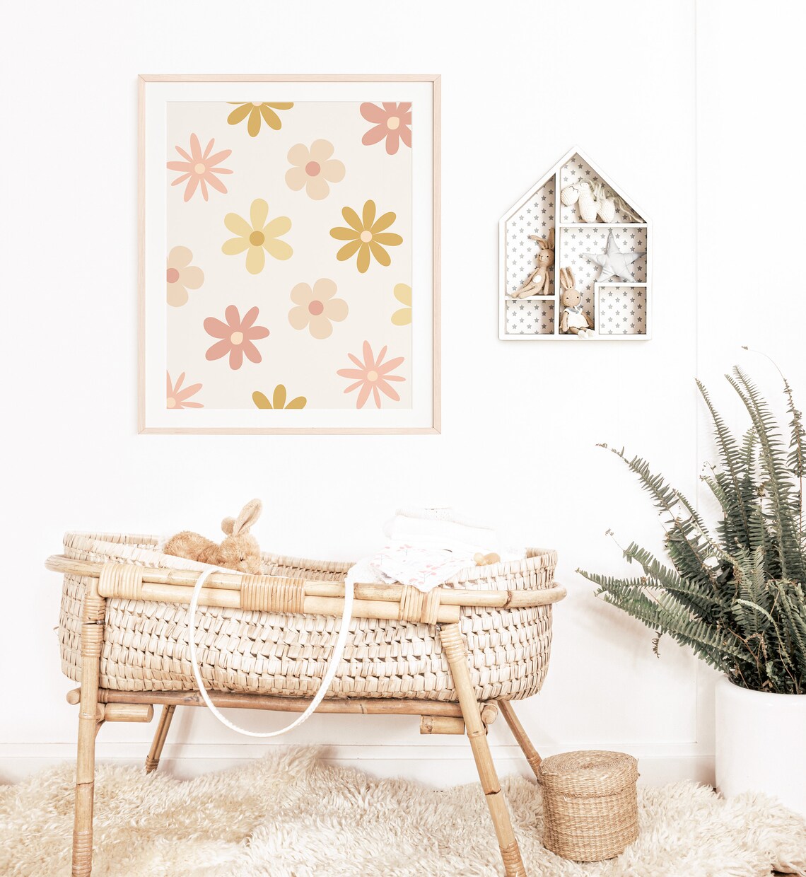Neutral Boho Flowers Nursery Art Print, Girl Decor - Image 3
