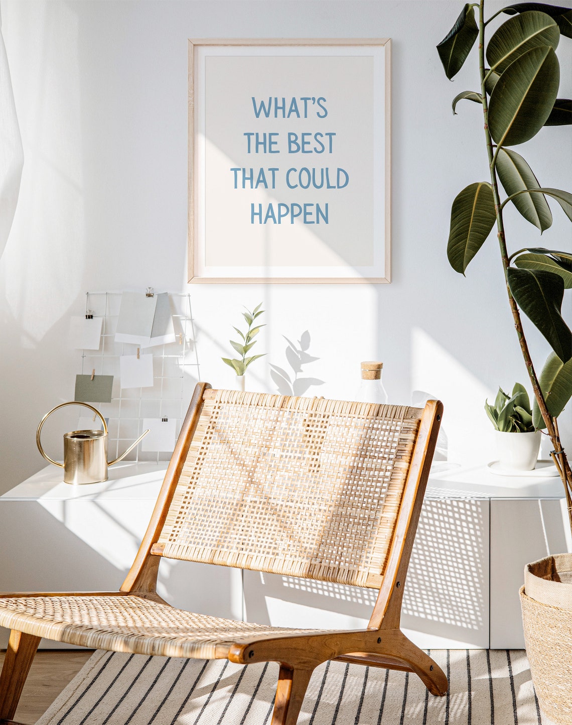 Whats the Best That Could Happen Blue Framed Poster for Office Wall - Image 2