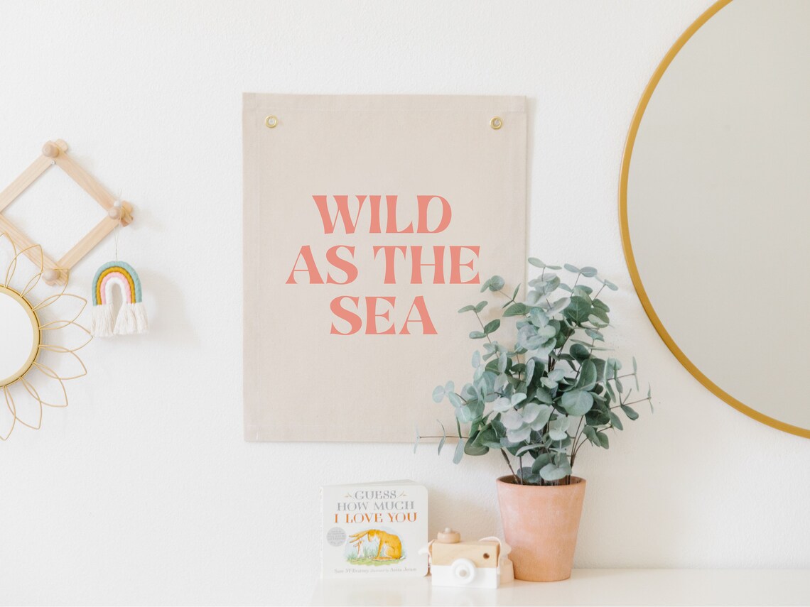 Wild As The Sea Banner, Ocean Nursery Wall Hanging - Image 3