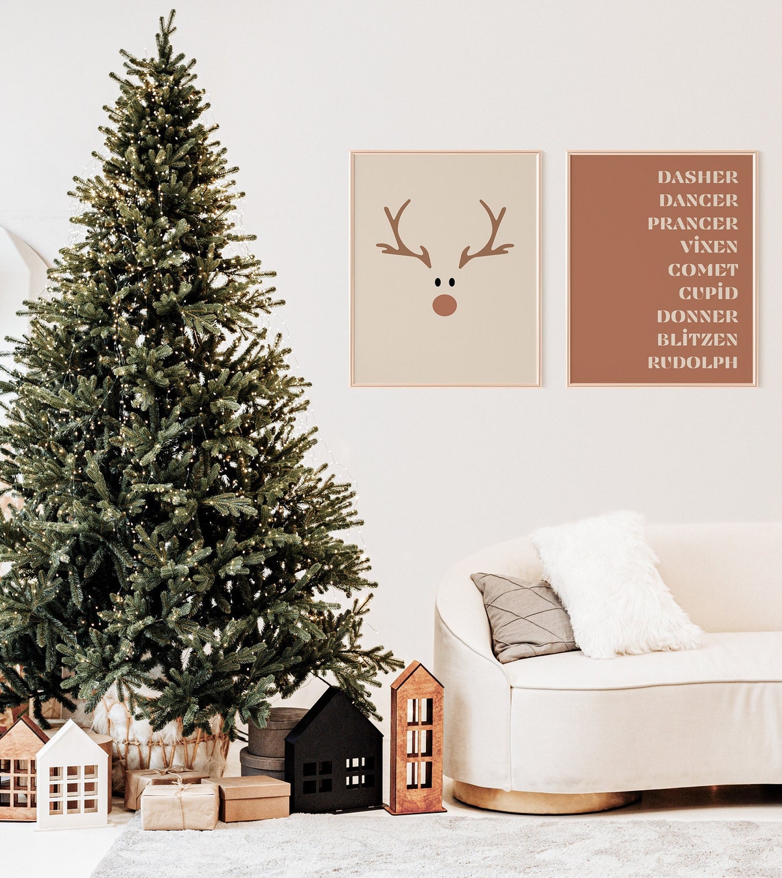 Reindeer Names Rust Dasher Dancer Prancer Rudolph Christmas Poster - Image 3