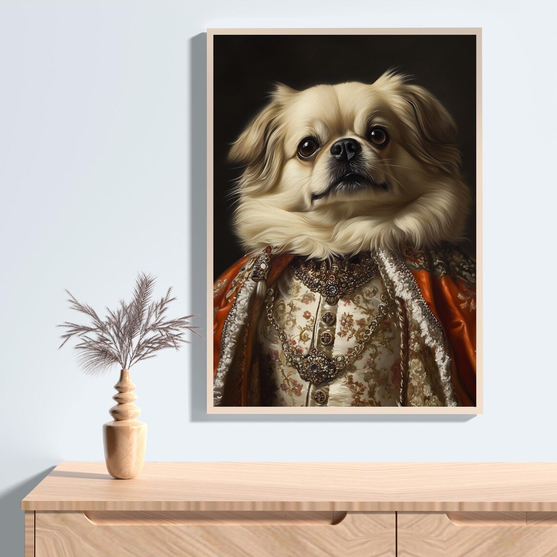Aristocratic Pekingese Royal Portrait Renaissance Dog Poster - Image 2