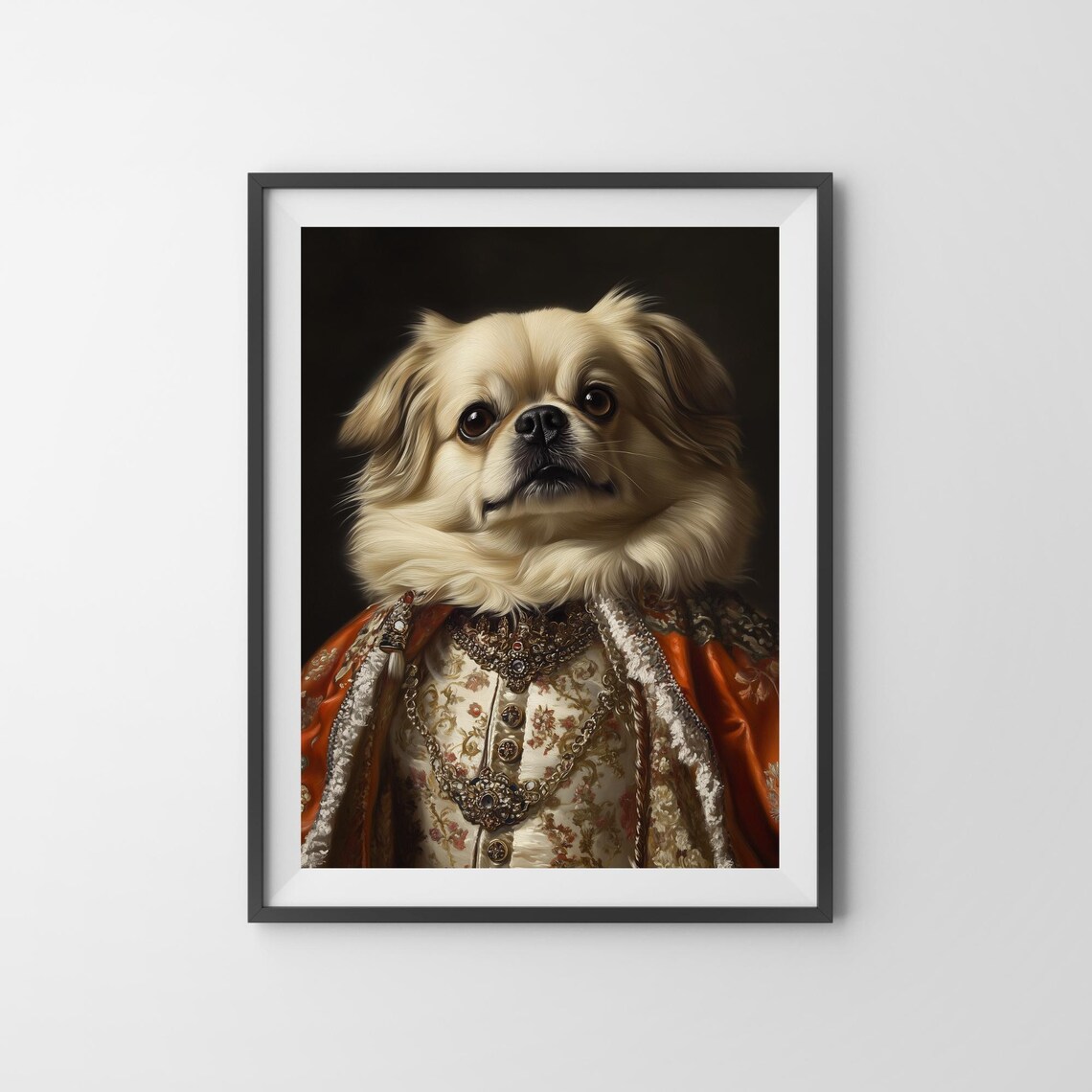 Aristocratic Pekingese Royal Portrait Renaissance Dog Poster - Image 3