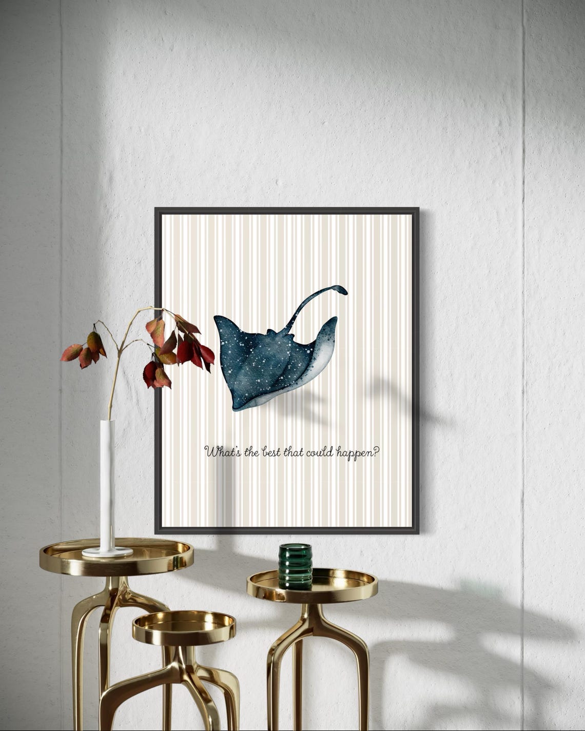 What Is the Best That Could Happen Manta Ray Quote Poster Nursery Art - Image 4