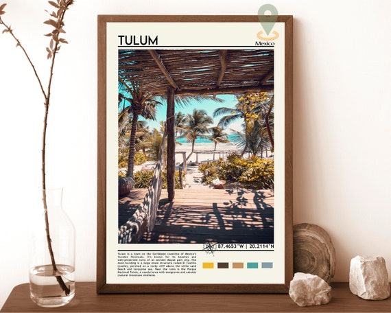 Tulum Print Tulum Art Tulum Poster Tulumphoto Tulum Poster Print Tulum Painting Mexico Poster Vintage Poster Tulum Art Work