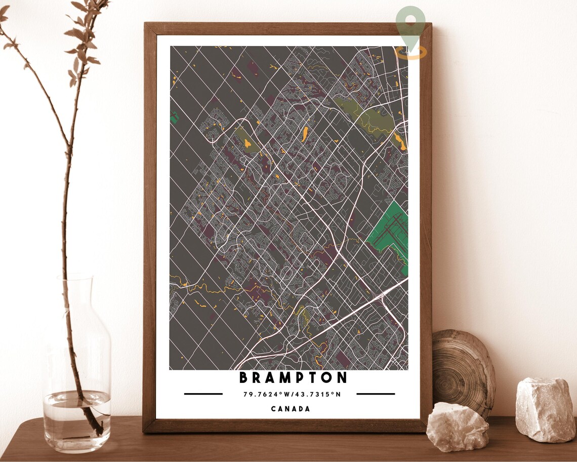 Brampton Canada City Street Map Minimalist Poster Wall Decor - Image 4