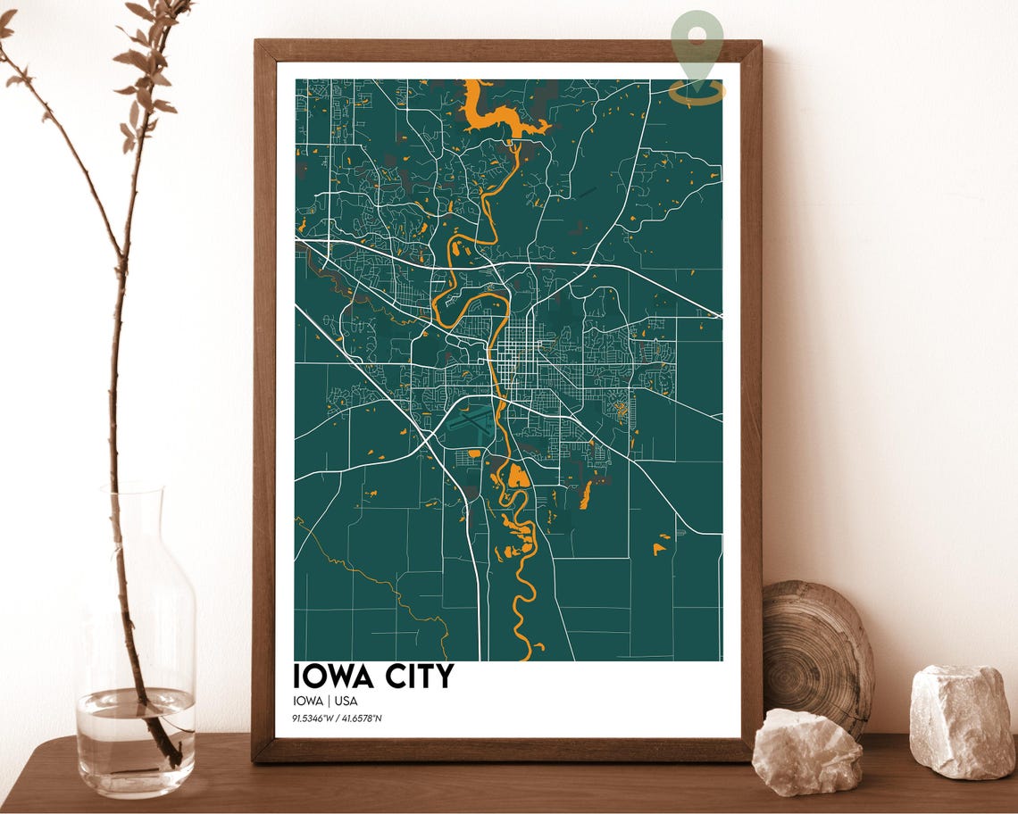 Iowa City Map Iowa City Map Print Iowa City Wall Art Iowa City Travel Poster Iowa City Poster Iowa City Photo Iowa City City Map - Image 3