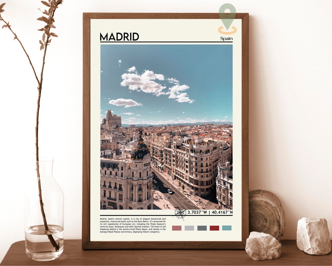 Madrid Print Madrid Poster Madrid Wall Art Madrid Travel Madrid Art Print Madrid Artwork Madrid Photo Madrid Spain Print Madrid City