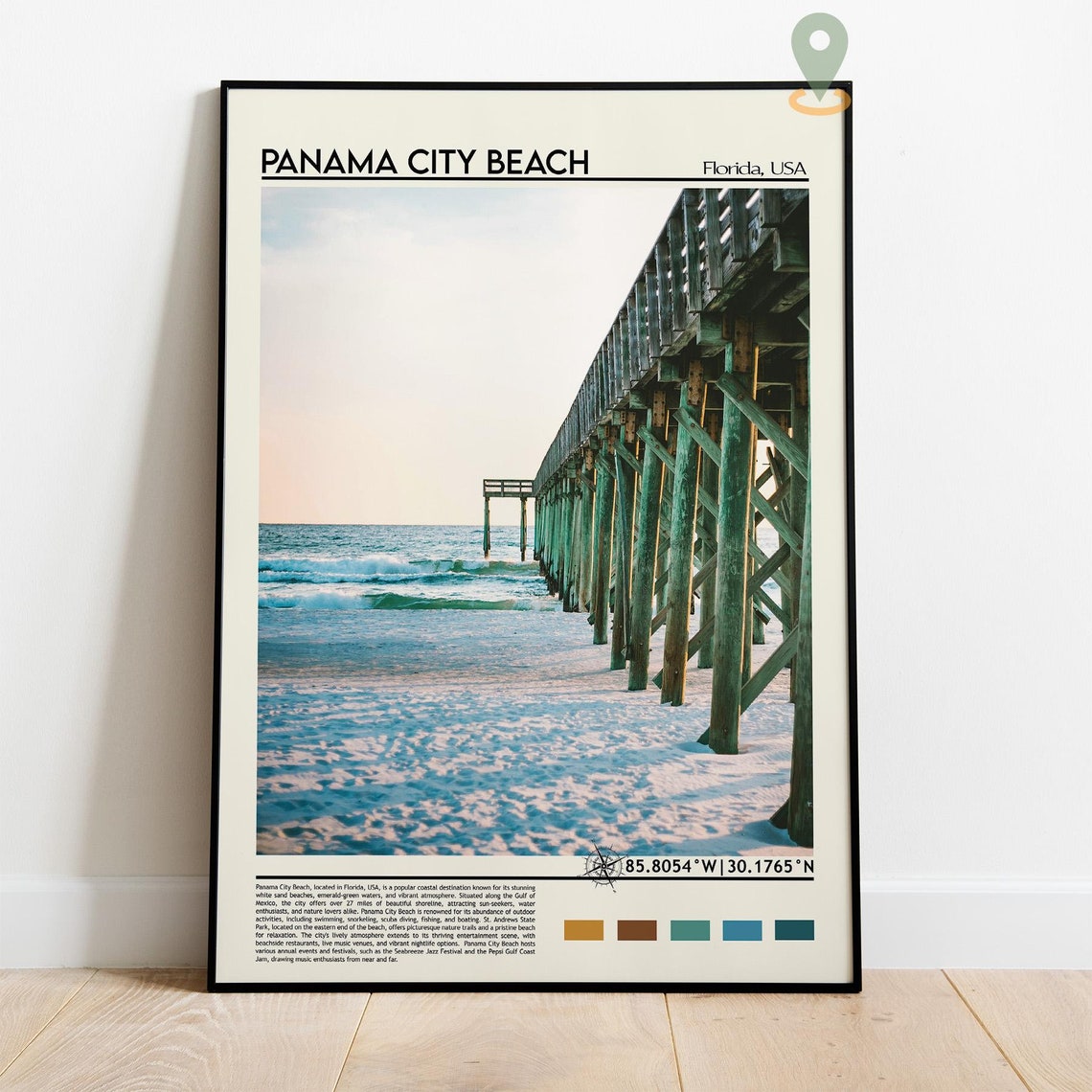Panama City Beach Travel Poster Panama City Beach Wall Art Panama City Beach Poster Print Panama City Beach Photo Panama City Decor - Image 4