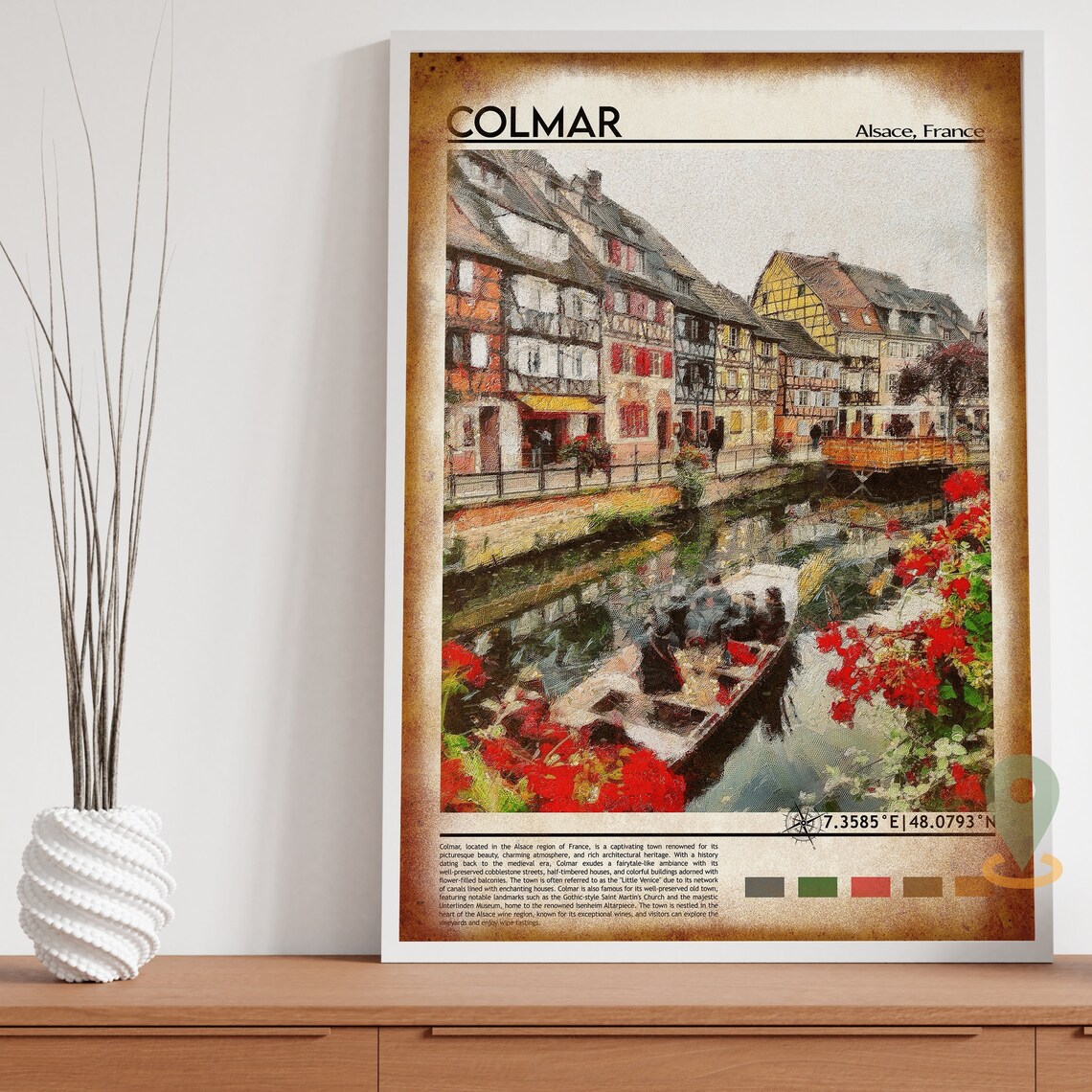 Colmar France Alsace Half Timbered Canal Little Venice Travel Poster - Image 4