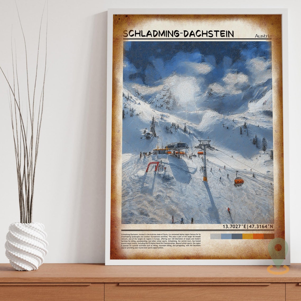 Schladming Dachstein Austria Alpine Ski Resort Snowy Slopes Poster - Image 3